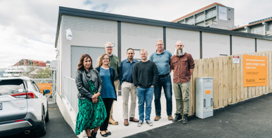 250929 Staff Dunedin Smith Street Zone Substation Anusha Tamsin John Richard Mridul Tony Adam (1)