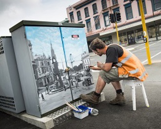 Location: Princess Street transformer, Dunedin

Artist: Daniel Mead
