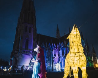 Wolf lantern at the Dunedin Midwinter Carnival