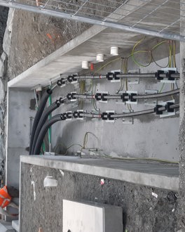 Final stages of the Arrowtown 33kV distribution by Shotover Bridge, taken in June