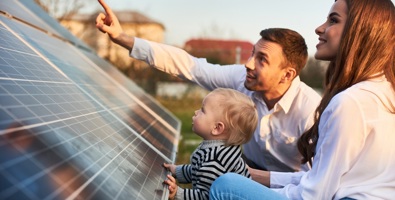 Man Woman And Solar Panels